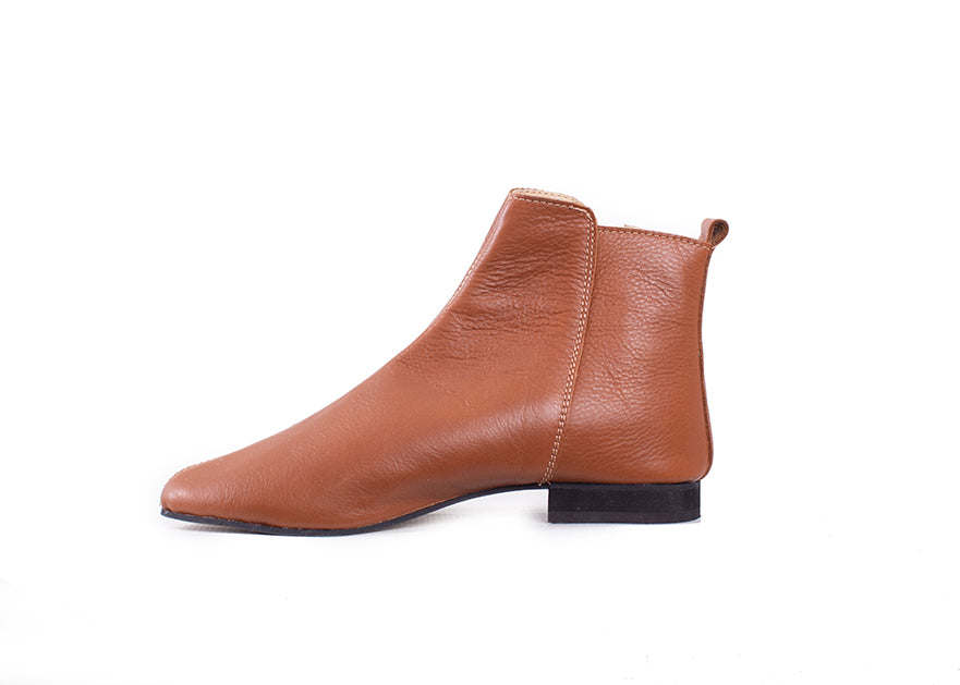 Classic ankle boot - tan leather