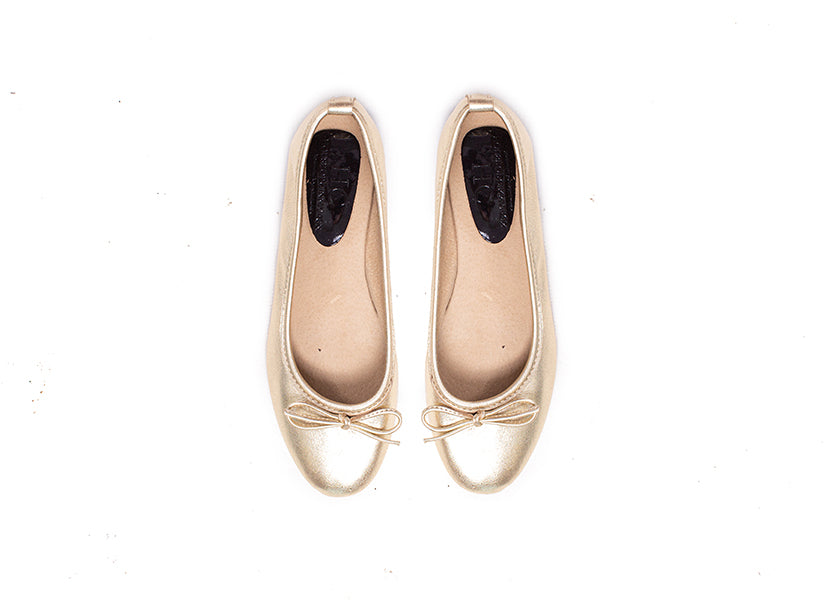 Ballet Flat - gold leather
