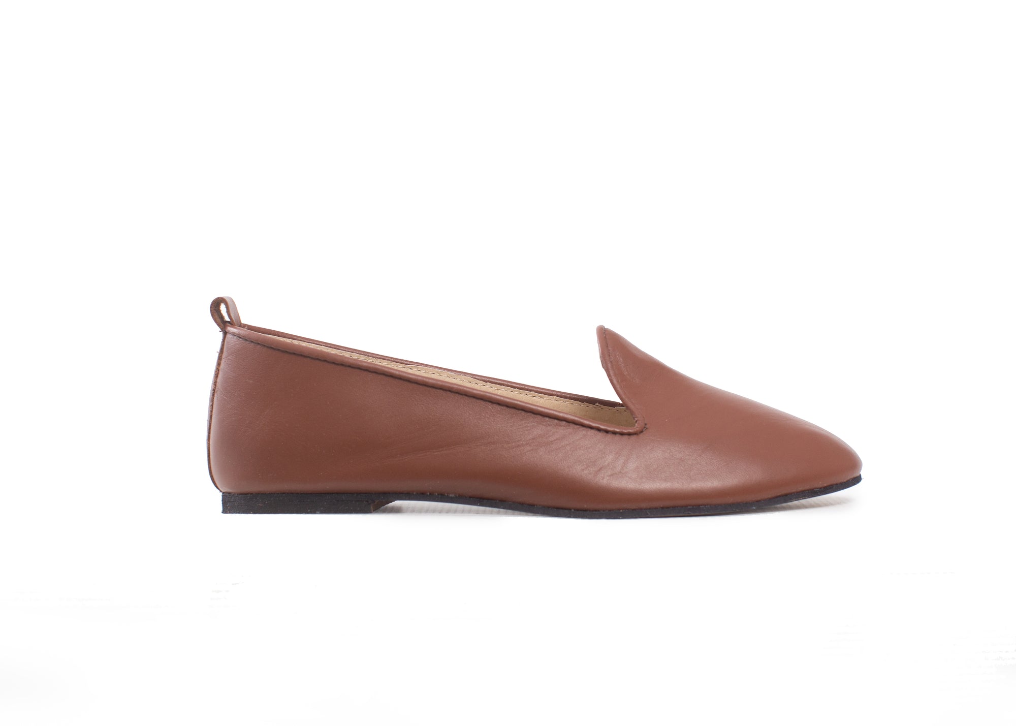 Round loafer - tan leather