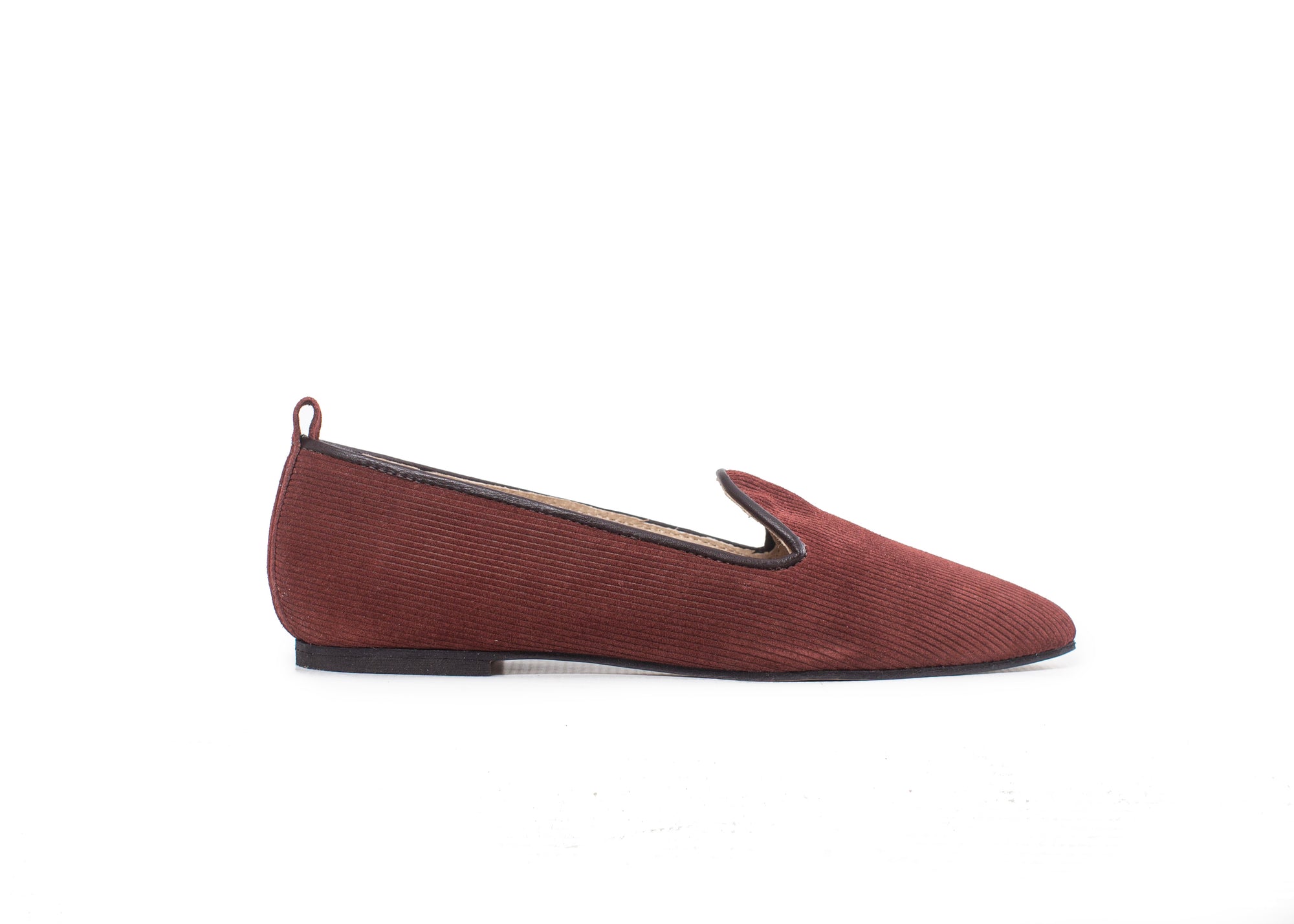 Pointed Loafer - burgundy textured leather