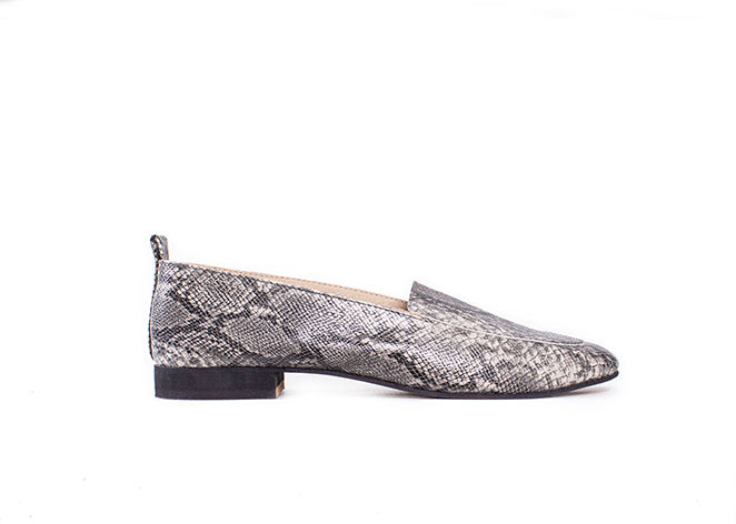 Classic loafer - grey faux snakeprint leather