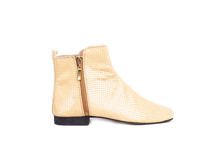 Classic ankle boot - neutral snakeprint leather