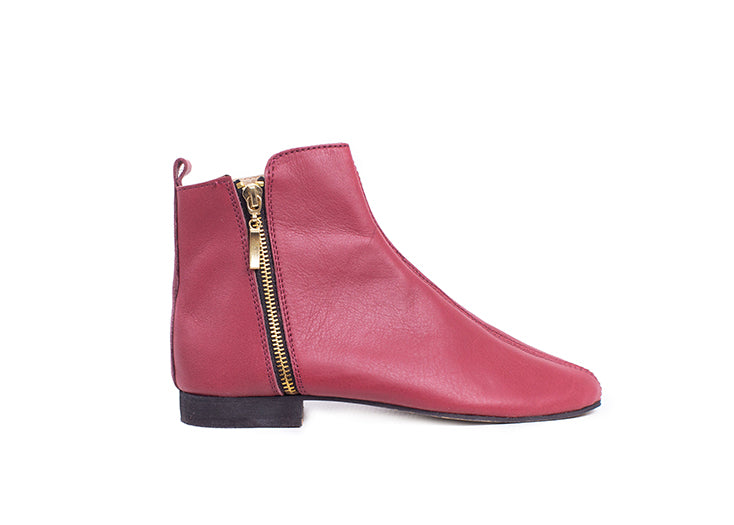 Classic ankle boot - burgundy leather