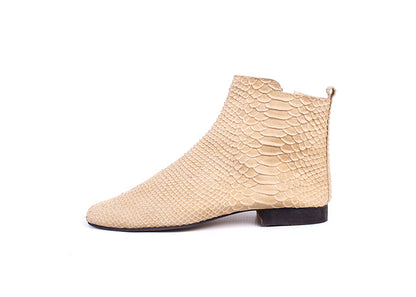 Classic ankle boot - neutral snakeprint leather