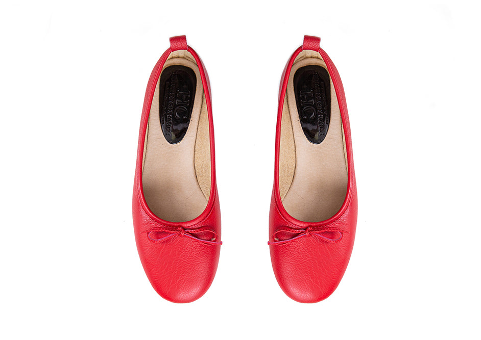 Ballet flat - red leather
