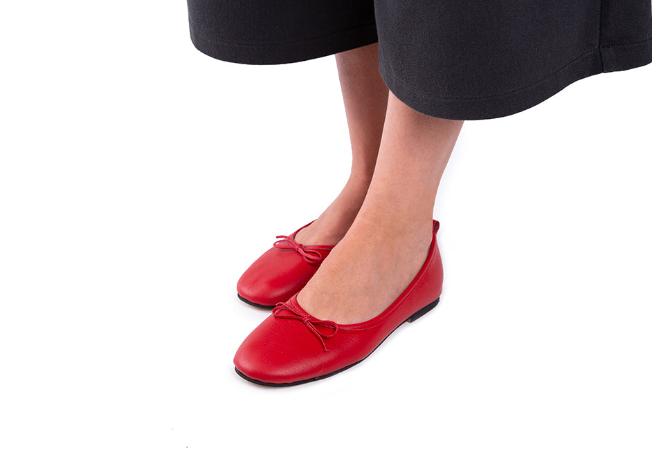 Ballet flat - red leather