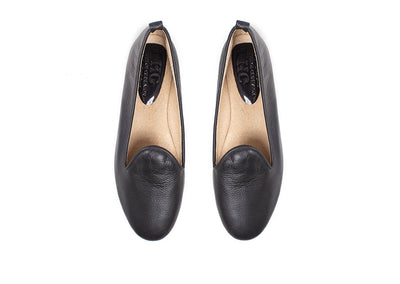 Round loafer - black leather