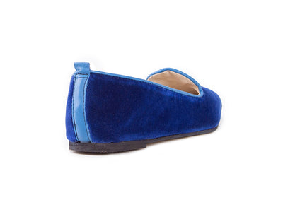 Pointed loafer - royal blue velvet